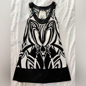 Express Black and White Sleeveless Mini Dress